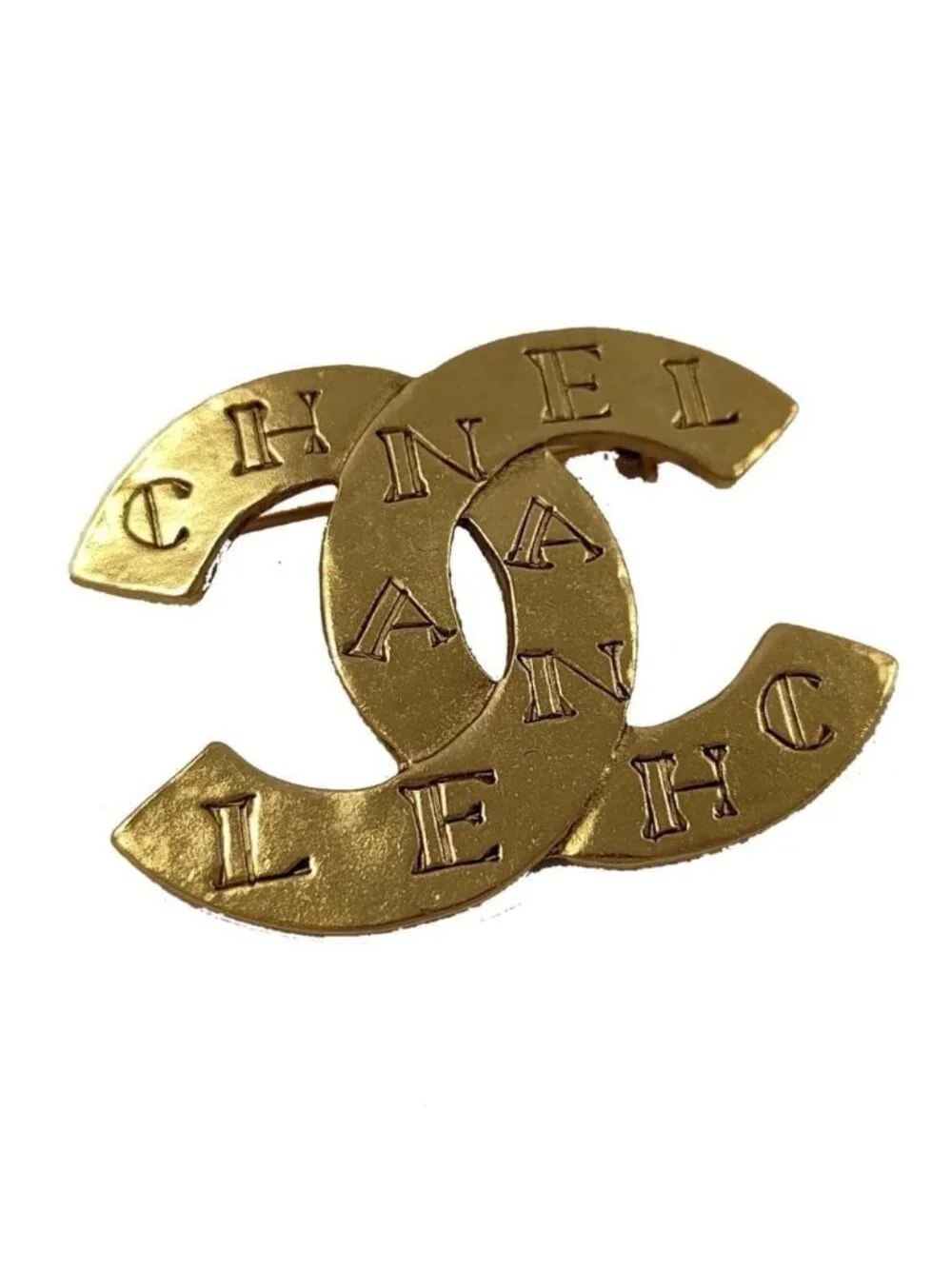 Chanel Brooch Gold CC Logo Vintage